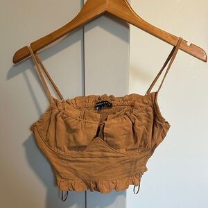 Kendall & Kylie Tan Crop Top